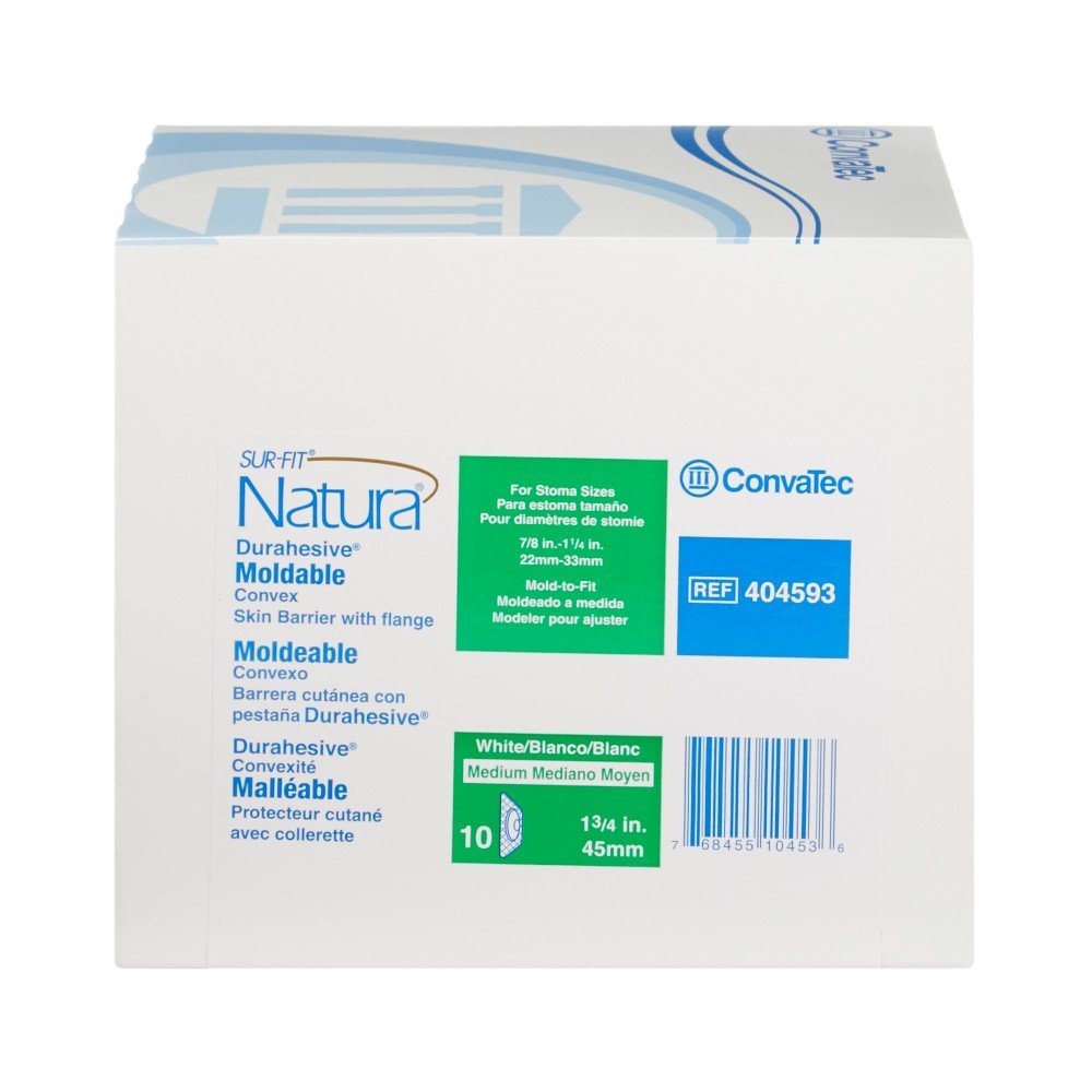 Convatec 404593 SUR-FIT Natura Durahesive Moldable Convex Skin Barrier 45mm (Pack of 10)